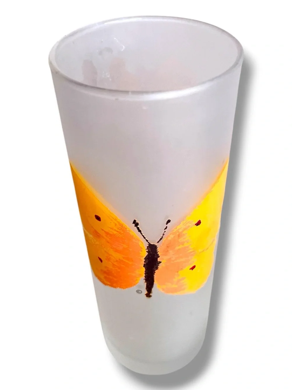 Dartington designs highball/Tom Collins glass, only the yellow butterfly one